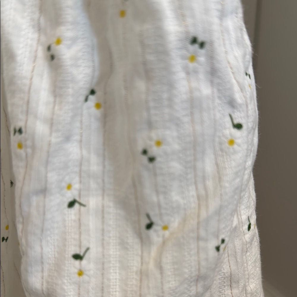 Charming White Kids Dress with Ruffle Straps - Picture 2 of 4